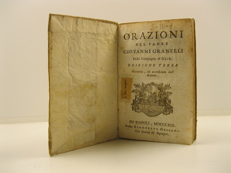 Orazioni del padre Giovanni Granelli della Compagnia di Gesù. Edizione terza